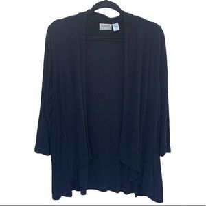 Chico’s Travelers Black Open Cardigan